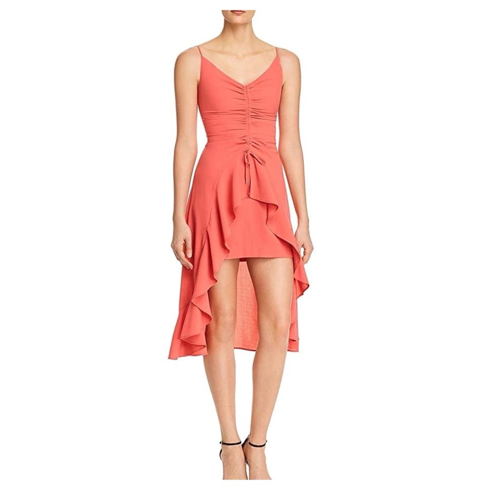 Finders Keepers Day Trip Ruched Ruffle Mini Dress